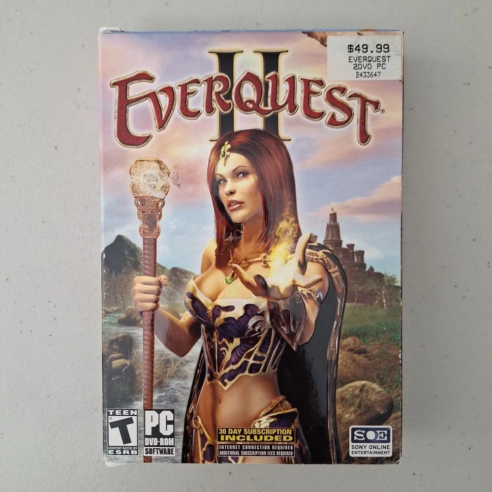 Vtg EverQuest II 2004 Sony PC DVD-ROM Box Set Computer Game- Open Box - COMPLETE